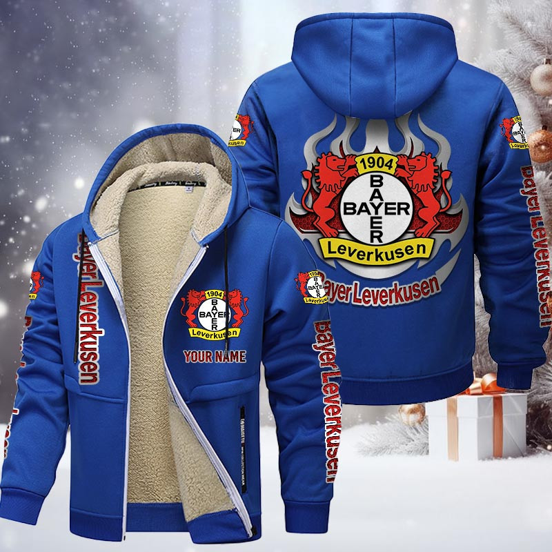 Bayer 04 Leverkusen Gefütterte Kapuzenjacke - B04 Samt Zip-Hoodie – Bild 8