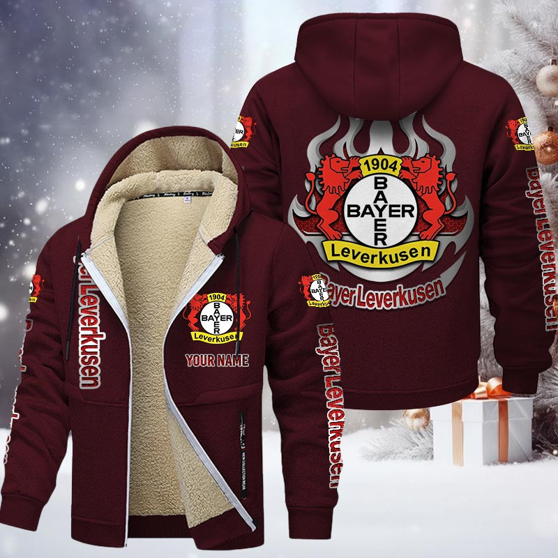 Bayer 04 Leverkusen Gefütterte Kapuzenjacke - B04 Samt Zip-Hoodie – Bild 10