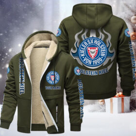 Holstein Kiel Gefütterte Kapuzenjacke – KSV Samt Zip-Hoodie
