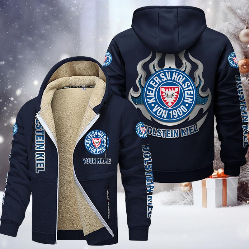 Holstein Kiel Gefütterte Kapuzenjacke - KSV Samt Zip-Hoodie – Bild 7