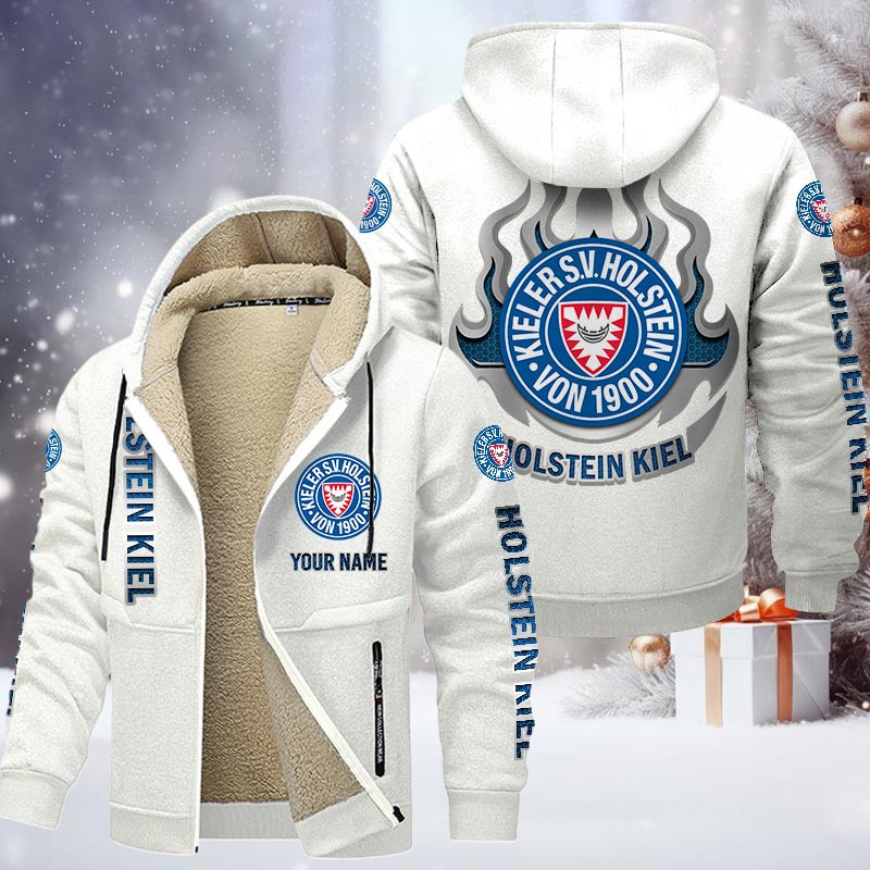 Holstein Kiel Gefütterte Kapuzenjacke - KSV Samt Zip-Hoodie – Bild 9