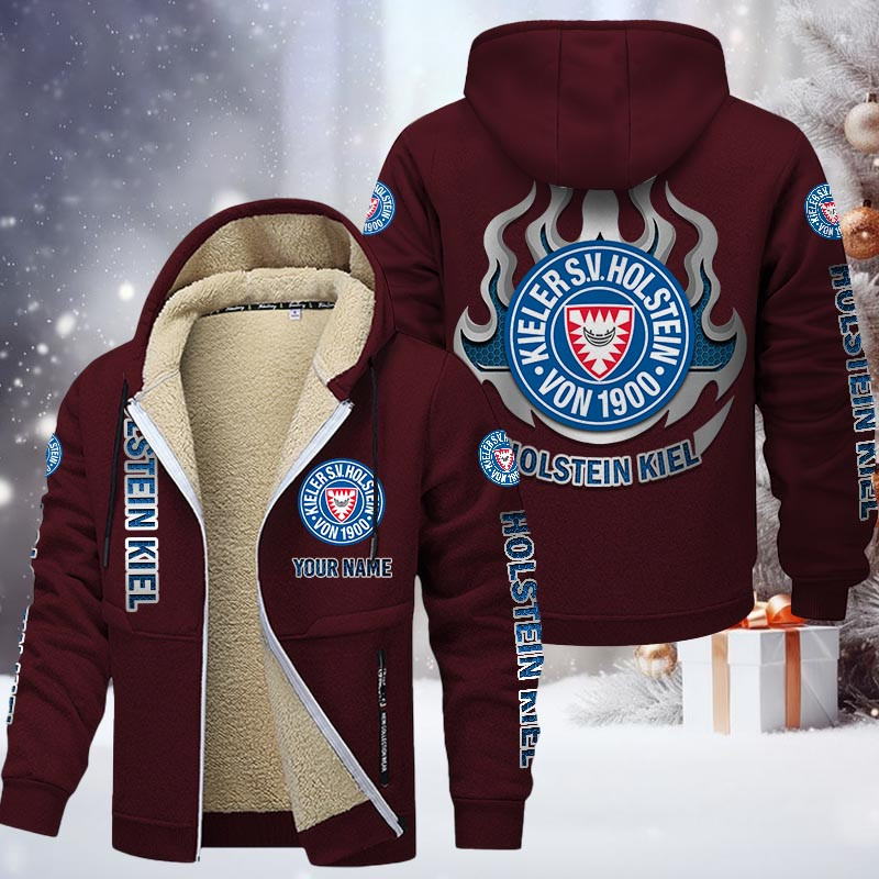Holstein Kiel Gefütterte Kapuzenjacke - KSV Samt Zip-Hoodie – Bild 10