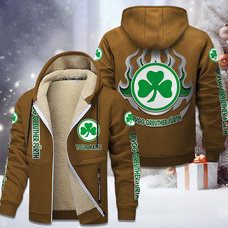 SpVgg Greuther Furth Gefütterte Kapuzenjacke - SGF Samt Zip-Hoodie (Ver.2) – Bild 4