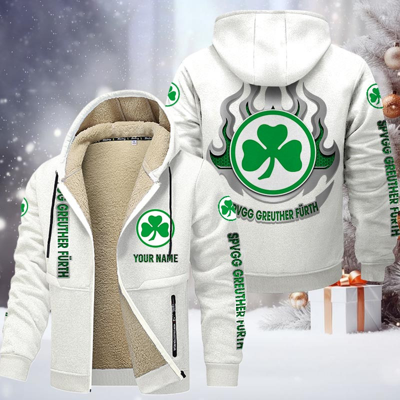 SpVgg Greuther Furth Gefütterte Kapuzenjacke - SGF Samt Zip-Hoodie (Ver.2) – Bild 9