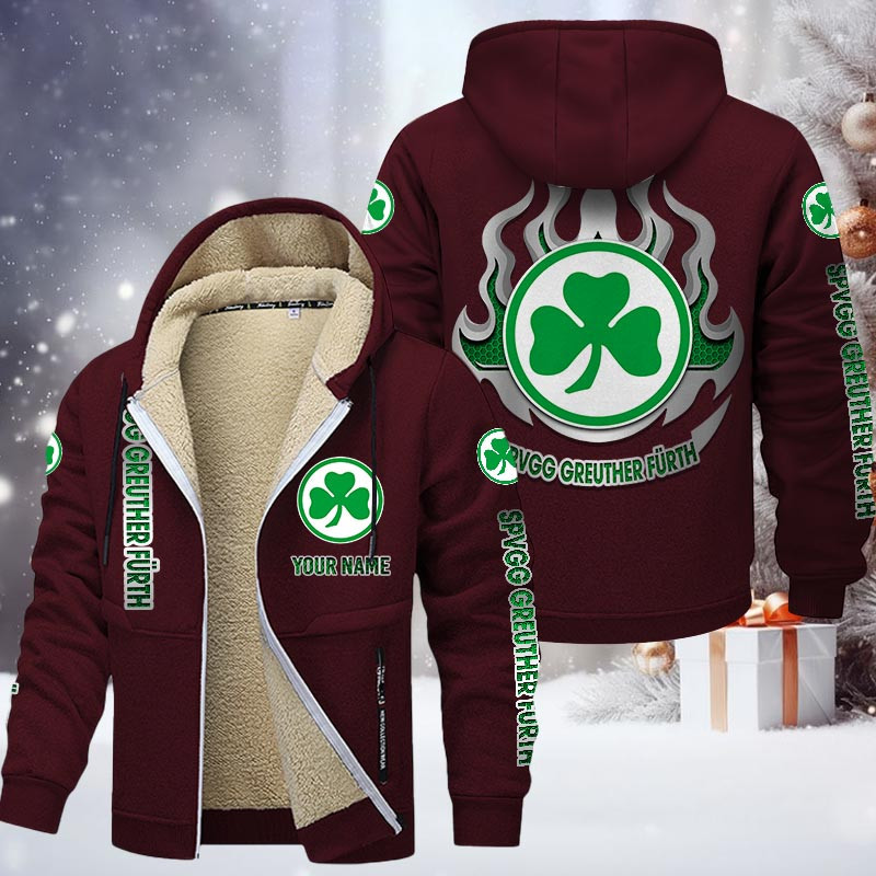 SpVgg Greuther Furth Gefütterte Kapuzenjacke - SGF Samt Zip-Hoodie (Ver.2) – Bild 10