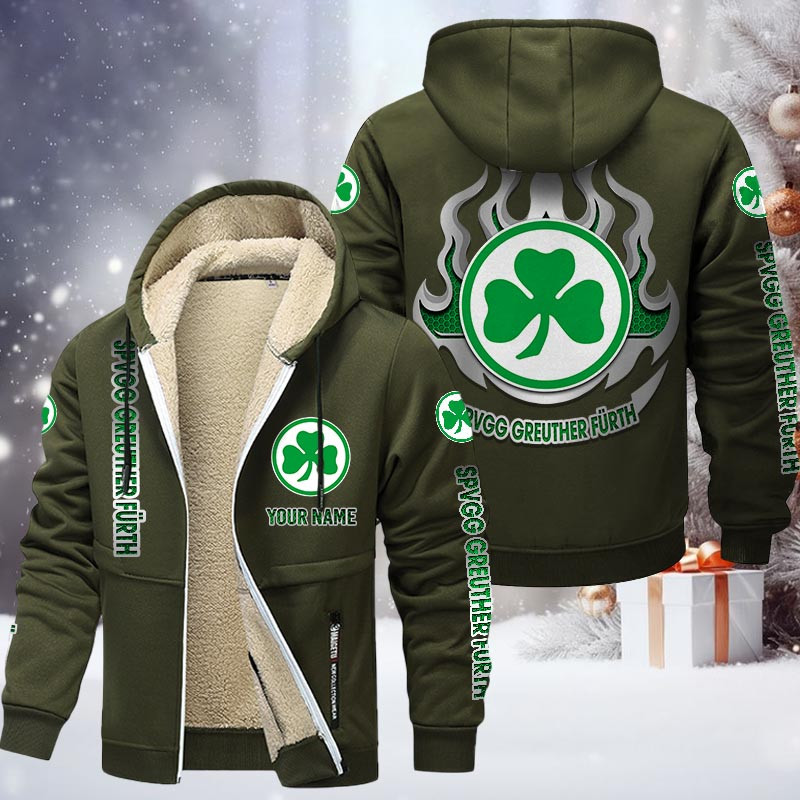 SpVgg Greuther Furth Gefütterte Kapuzenjacke - SGF Samt Zip-Hoodie (Ver.2)