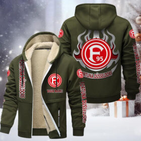 Fortuna Dusseldorf Gefütterte Kapuzenjacke – F95 Samt Zip-Hoodie