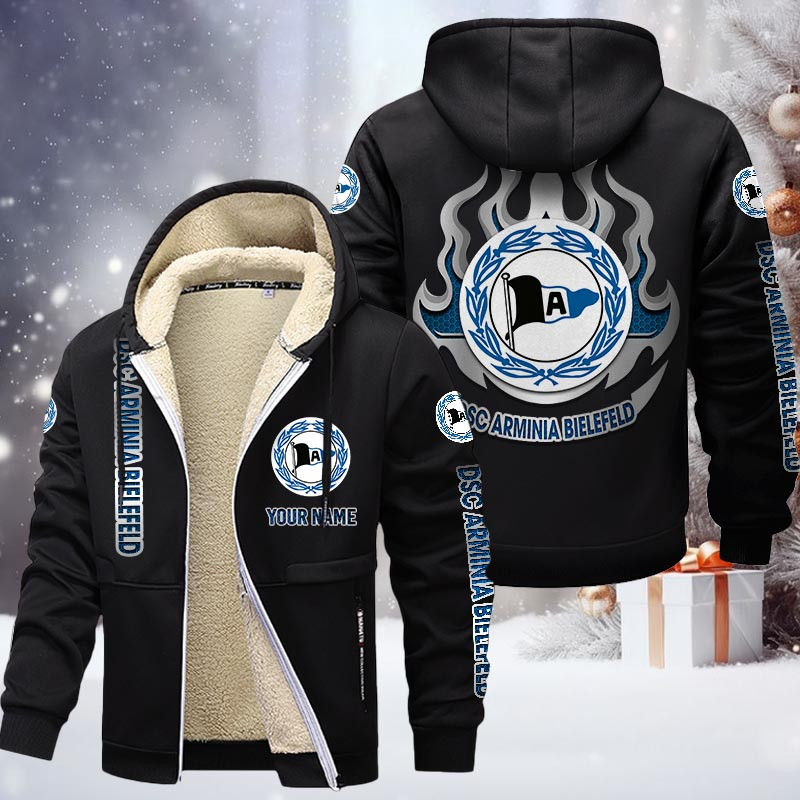 Arminia Bielefeld Gefütterte Kapuzenjacke - DSC Samt Zip-Hoodie (Ver.2) – Bild 3