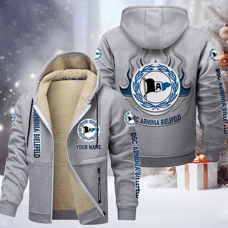 Arminia Bielefeld Gefütterte Kapuzenjacke - DSC Samt Zip-Hoodie (Ver.2) – Bild 6