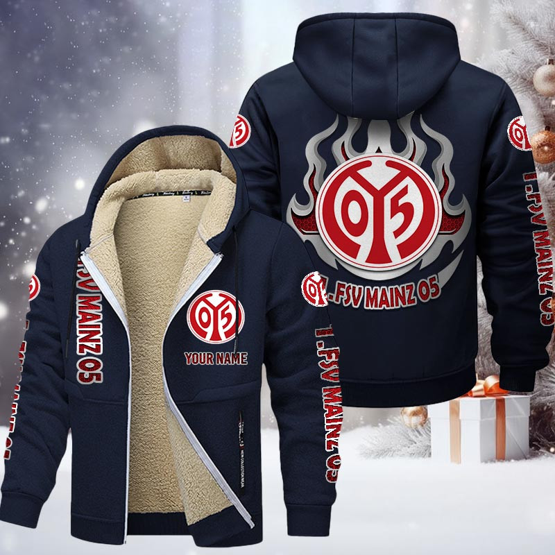 1. FSV Mainz 05 Gefütterte Kapuzenjacke - M05 Samt Zip-Hoodie (Ver.2) – Bild 7
