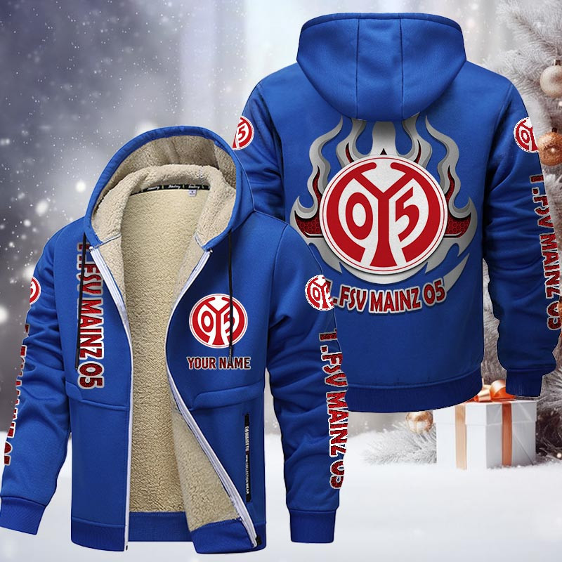 1. FSV Mainz 05 Gefütterte Kapuzenjacke - M05 Samt Zip-Hoodie (Ver.2) – Bild 8