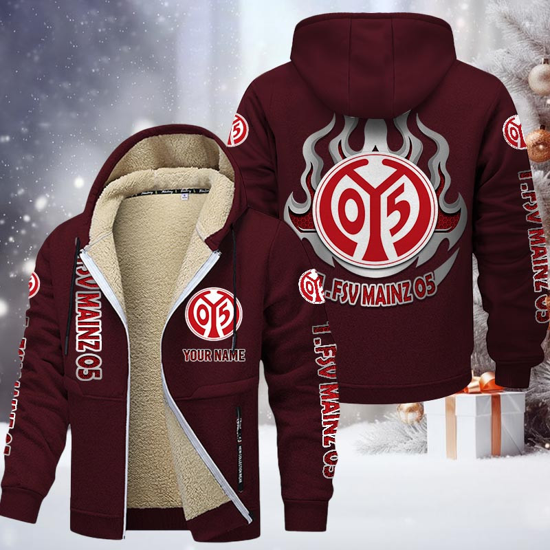 1. FSV Mainz 05 Gefütterte Kapuzenjacke - M05 Samt Zip-Hoodie (Ver.2) – Bild 10