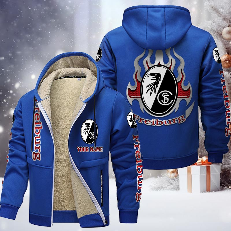 SC Freiburg Gefütterte Kapuzenjacke - SCF Samt Zip-Hoodie – Bild 8