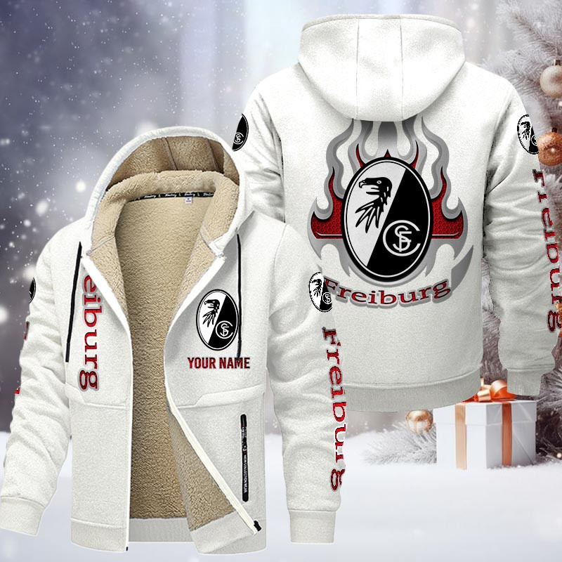 SC Freiburg Gefütterte Kapuzenjacke - SCF Samt Zip-Hoodie – Bild 9