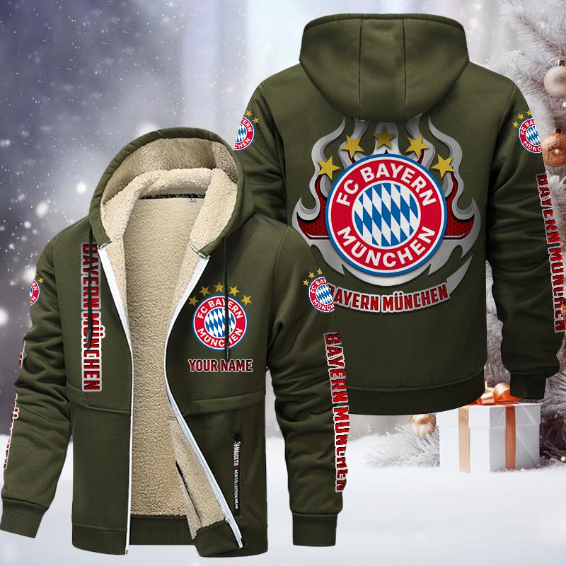 FC Bayern Munchen Gefütterte Kapuzenjacke - FCB Samt Zip-Hoodie