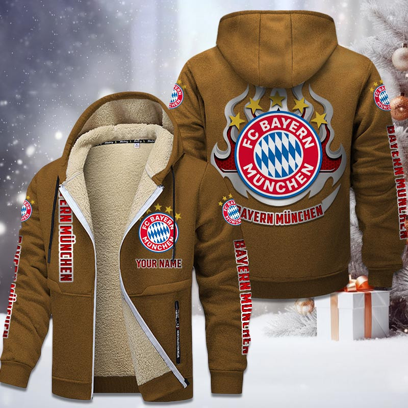 FC Bayern Munchen Gefütterte Kapuzenjacke - FCB Samt Zip-Hoodie – Bild 4