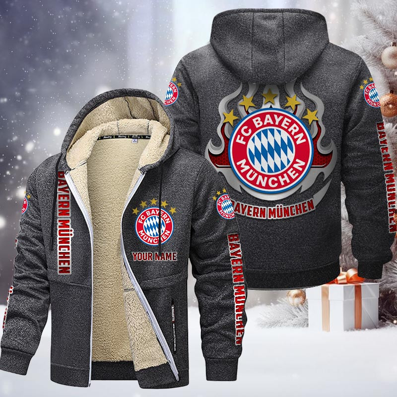 FC Bayern Munchen Gefütterte Kapuzenjacke - FCB Samt Zip-Hoodie – Bild 5