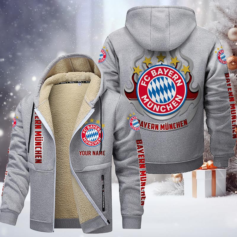 FC Bayern Munchen Gefütterte Kapuzenjacke - FCB Samt Zip-Hoodie – Bild 6