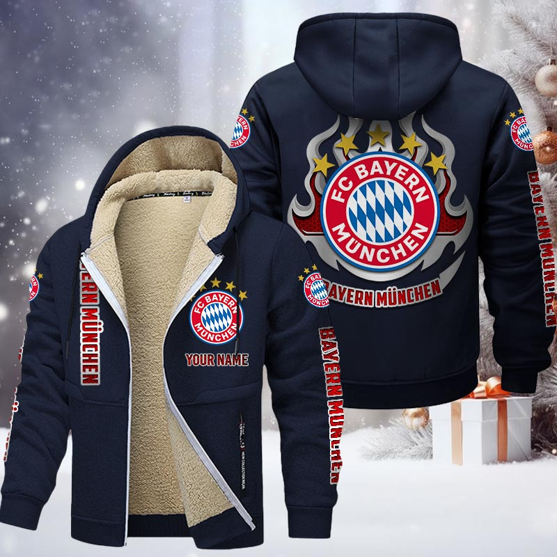 FC Bayern Munchen Gefütterte Kapuzenjacke - FCB Samt Zip-Hoodie – Bild 7