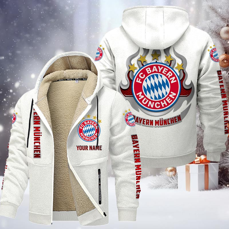 FC Bayern Munchen Gefütterte Kapuzenjacke - FCB Samt Zip-Hoodie – Bild 9