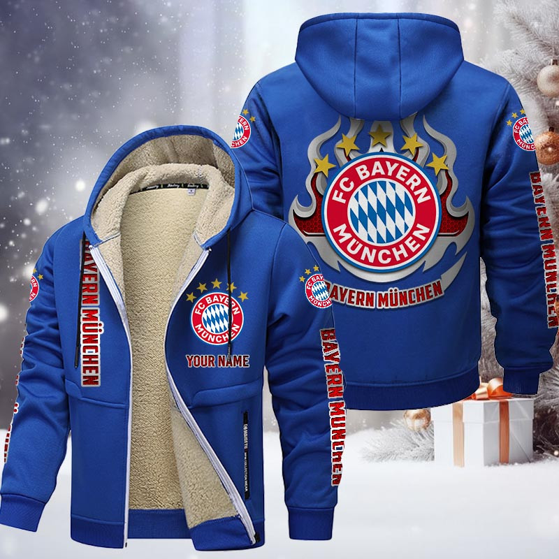 FC Bayern Munchen Gefütterte Kapuzenjacke - FCB Samt Zip-Hoodie – Bild 8