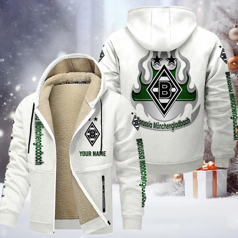 Borussia Monchengladbach Gefütterte Kapuzenjacke - BMG Samt Zip-Hoodie – Bild 9