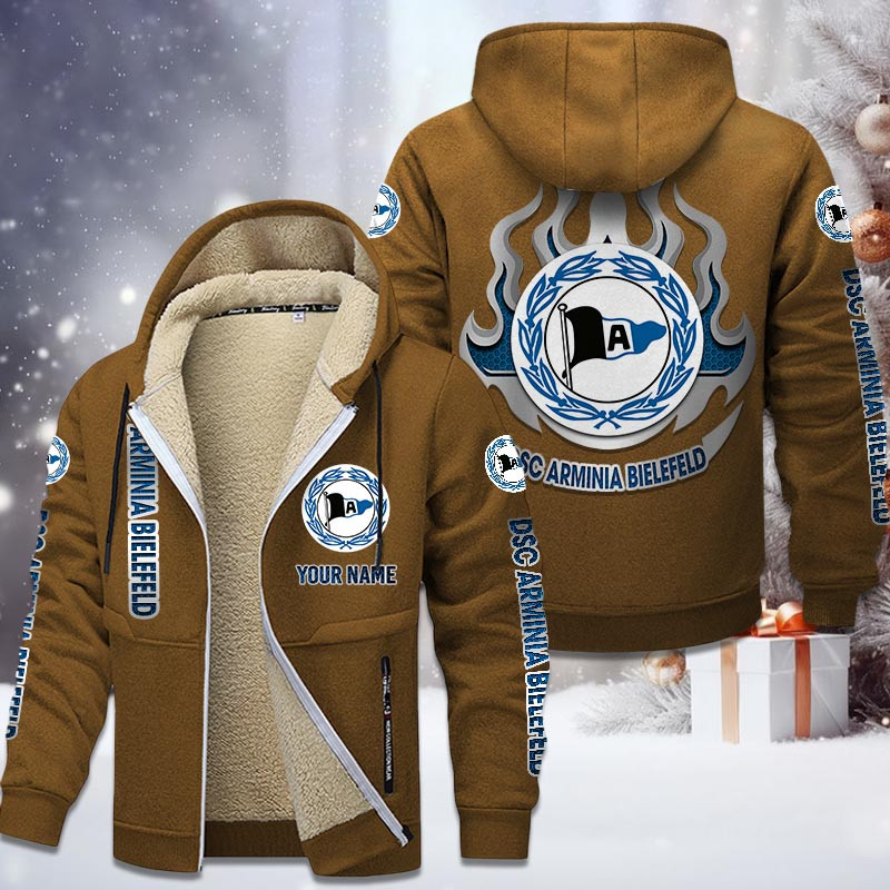 Arminia Bielefeld Gefütterte Kapuzenjacke - DSC Samt Zip-Hoodie – Bild 4
