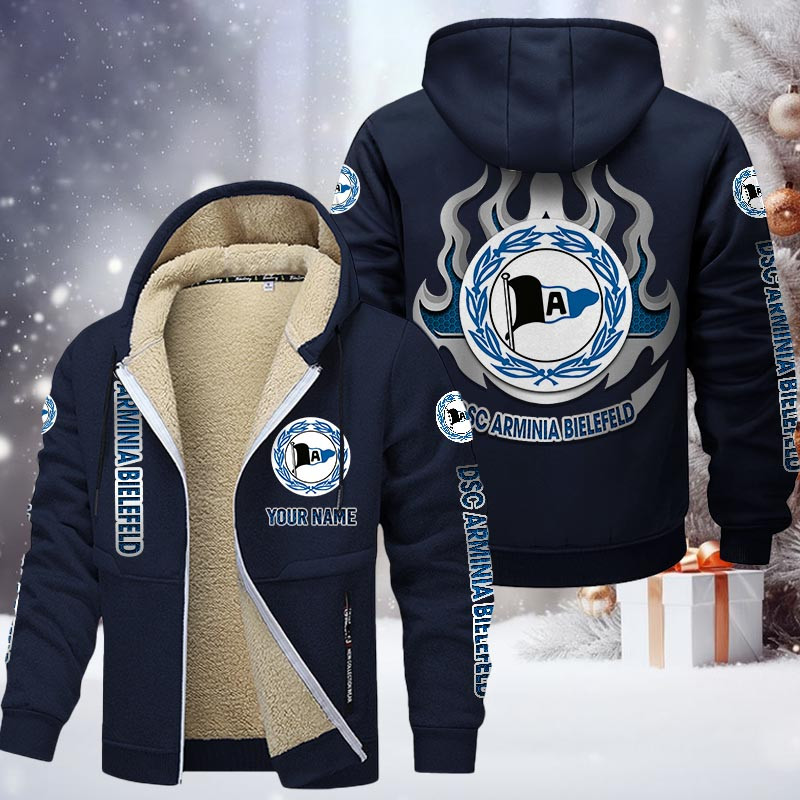 Arminia Bielefeld Gefütterte Kapuzenjacke - DSC Samt Zip-Hoodie – Bild 7