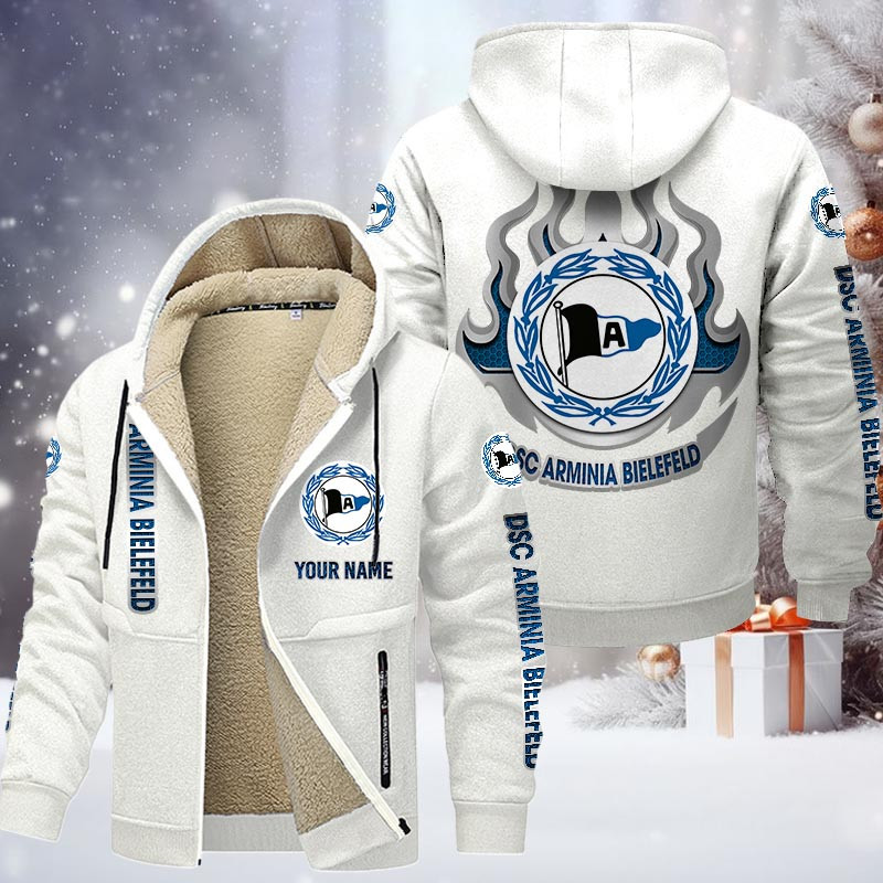 Arminia Bielefeld Gefütterte Kapuzenjacke - DSC Samt Zip-Hoodie – Bild 9