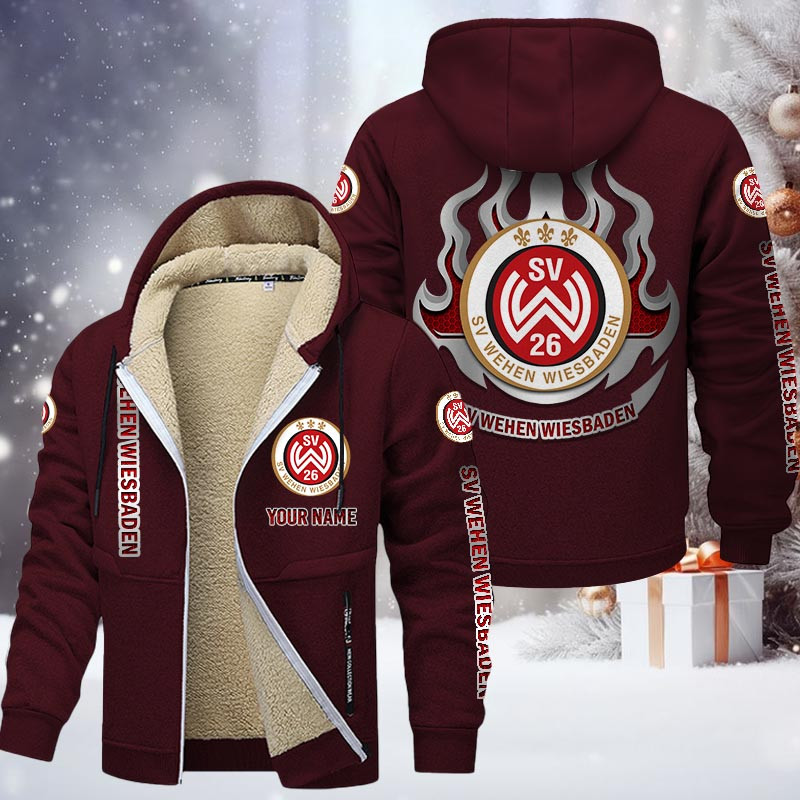 Wehen Wiesbaden Gefütterte Kapuzenjacke - SVW Samt Zip-Hoodie – Bild 10