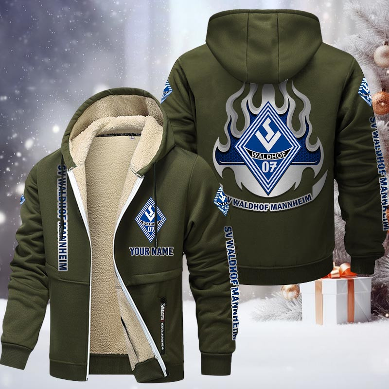 Waldhof Mannheim Gefütterte Kapuzenjacke - SVW Samt Zip-Hoodie (Ver.2)