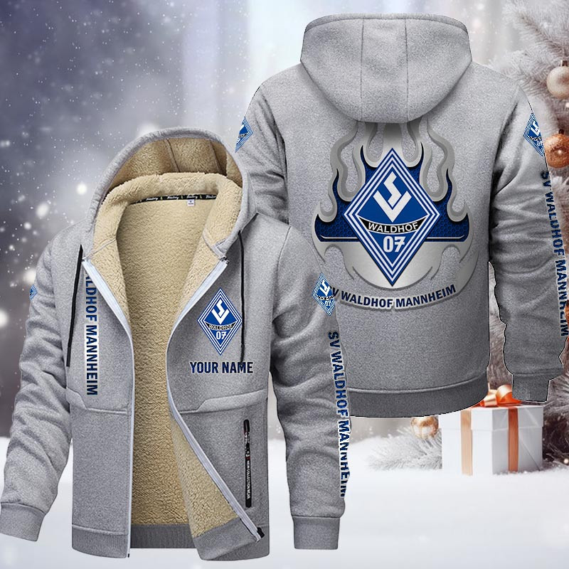 Waldhof Mannheim Gefütterte Kapuzenjacke - SVW Samt Zip-Hoodie (Ver.2) – Bild 6