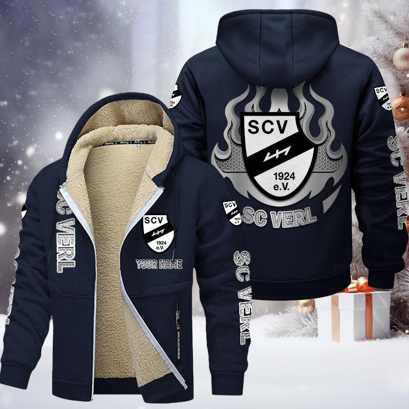 SC Verl Gefütterte Kapuzenjacke - SCV Samt Zip-Hoodie – Bild 7