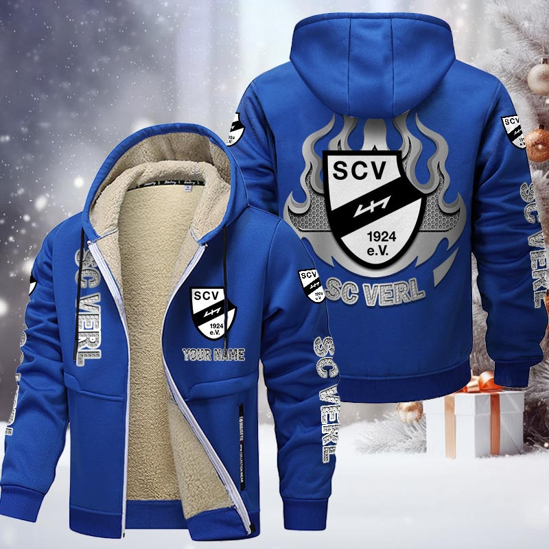 SC Verl Gefütterte Kapuzenjacke - SCV Samt Zip-Hoodie – Bild 8