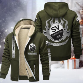 SV Sandhausen Gefütterte Kapuzenjacke – SVS Samt Zip-Hoodie
