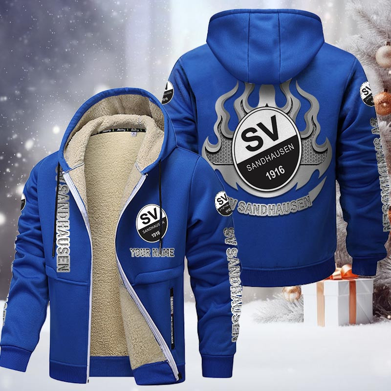 SV Sandhausen Gefütterte Kapuzenjacke - SVS Samt Zip-Hoodie – Bild 8