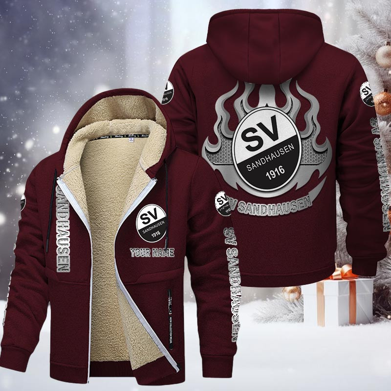 SV Sandhausen Gefütterte Kapuzenjacke - SVS Samt Zip-Hoodie – Bild 10