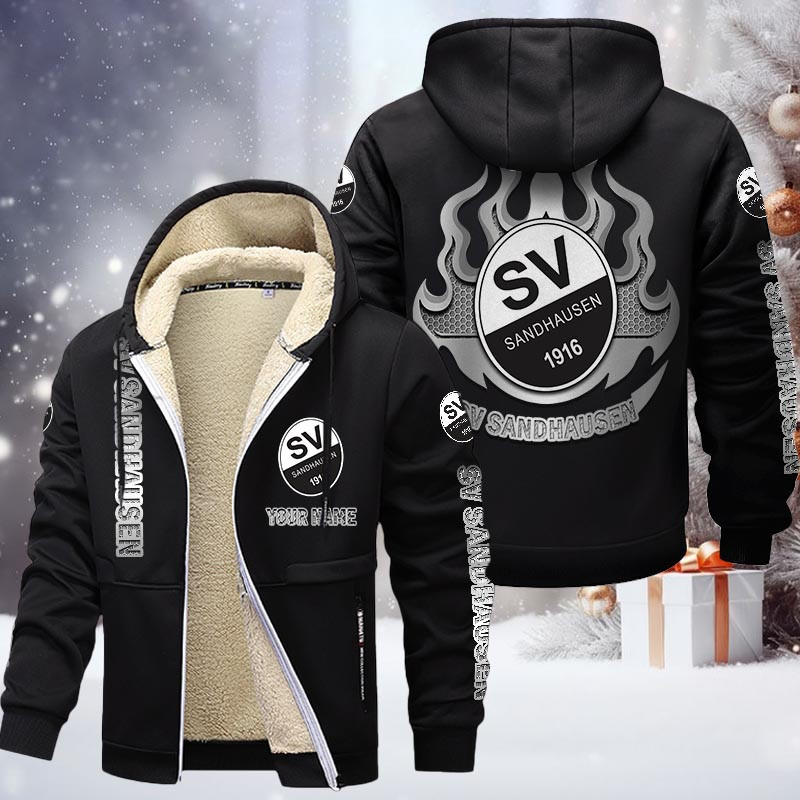 SV Sandhausen Gefütterte Kapuzenjacke - SVS Samt Zip-Hoodie – Bild 3