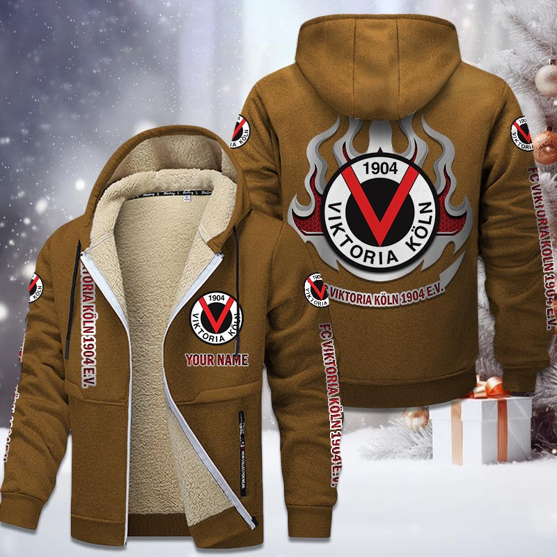 Viktoria Koln Gefütterte Kapuzenjacke - SVI Samt Zip-Hoodie – Bild 4