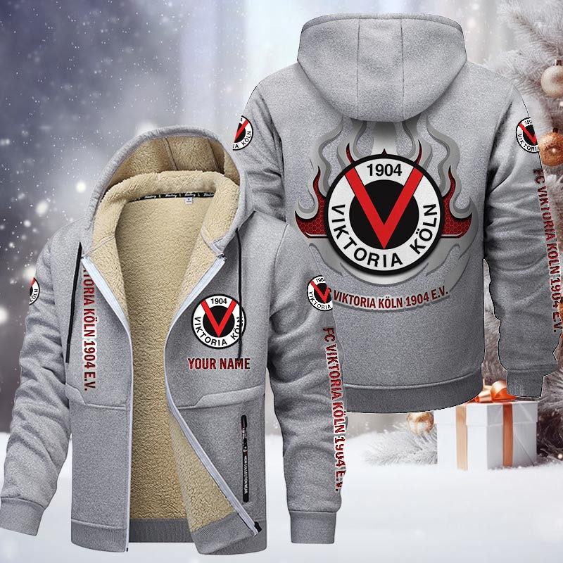 Viktoria Koln Gefütterte Kapuzenjacke - SVI Samt Zip-Hoodie – Bild 6