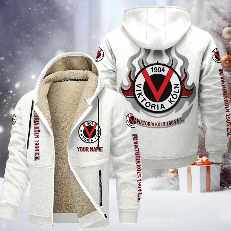 Viktoria Koln Gefütterte Kapuzenjacke - SVI Samt Zip-Hoodie – Bild 9