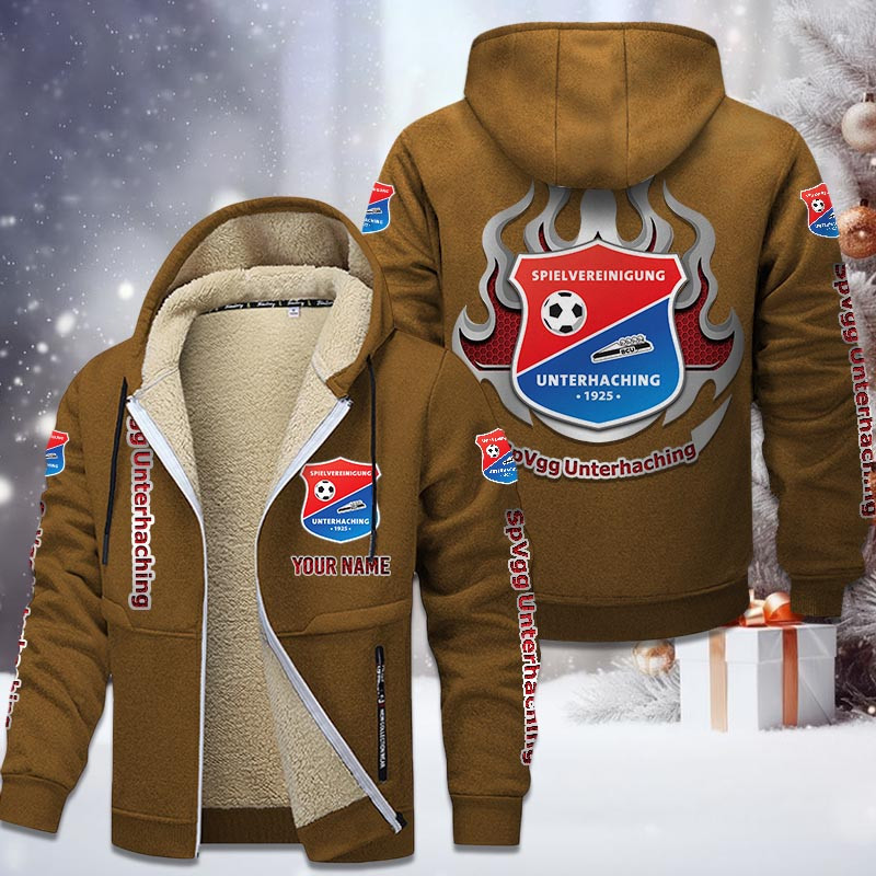 SpVgg Unterhaching Gefütterte Kapuzenjacke - UNT Samt Zip-Hoodie – Bild 4