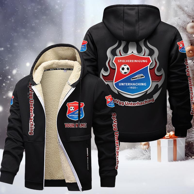 SpVgg Unterhaching Gefütterte Kapuzenjacke - UNT Samt Zip-Hoodie – Bild 3