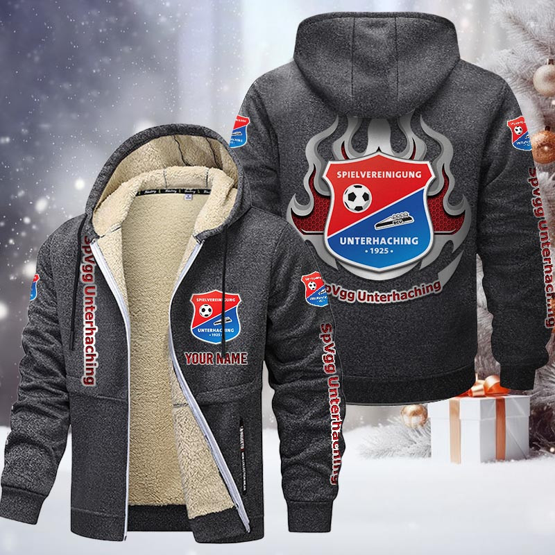 SpVgg Unterhaching Gefütterte Kapuzenjacke - UNT Samt Zip-Hoodie – Bild 5
