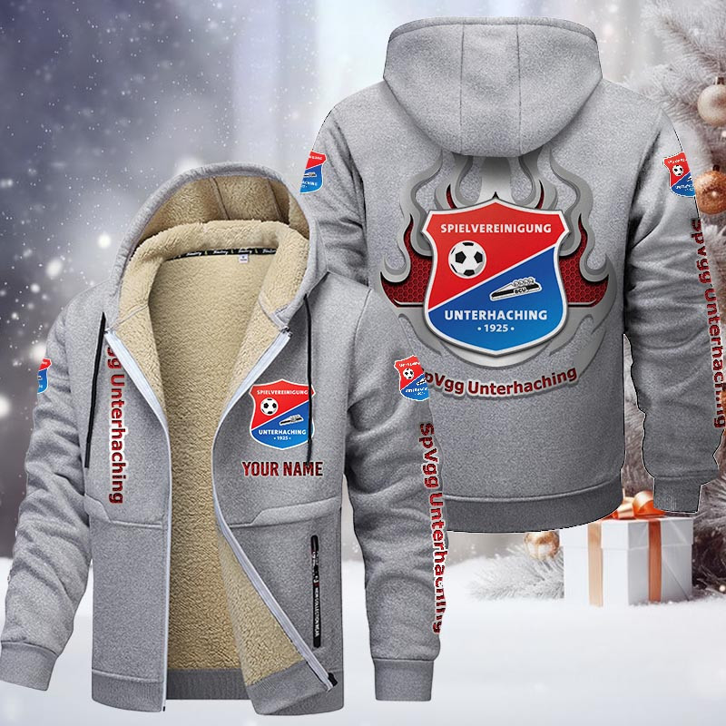 SpVgg Unterhaching Gefütterte Kapuzenjacke - UNT Samt Zip-Hoodie – Bild 6