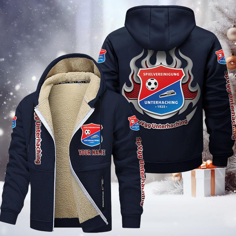 SpVgg Unterhaching Gefütterte Kapuzenjacke - UNT Samt Zip-Hoodie – Bild 7