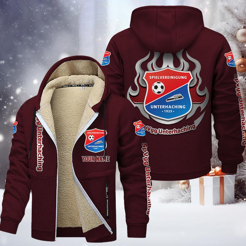 SpVgg Unterhaching Gefütterte Kapuzenjacke - UNT Samt Zip-Hoodie – Bild 10
