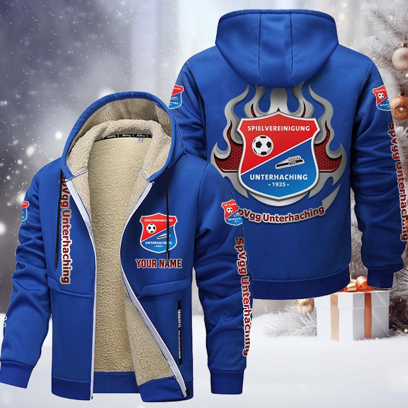 SpVgg Unterhaching Gefütterte Kapuzenjacke - UNT Samt Zip-Hoodie – Bild 8