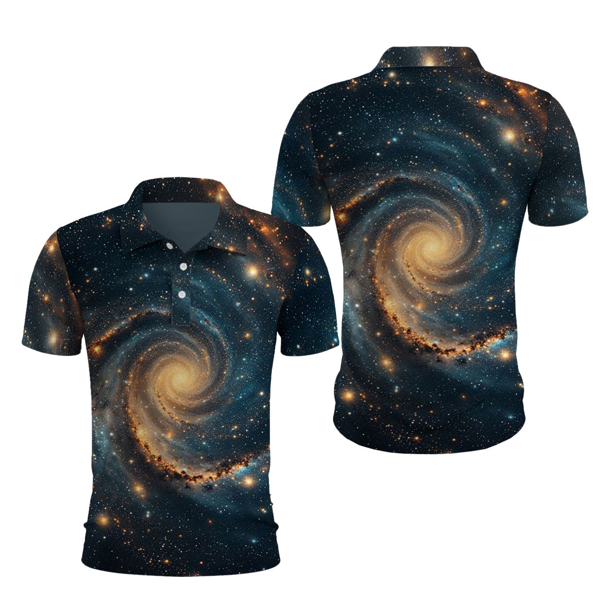 Farbverlauf-Galaxie-Nebel Poloshirt – Bild 4