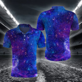 Dunkle Geometrische Sternenwelt Poloshirt